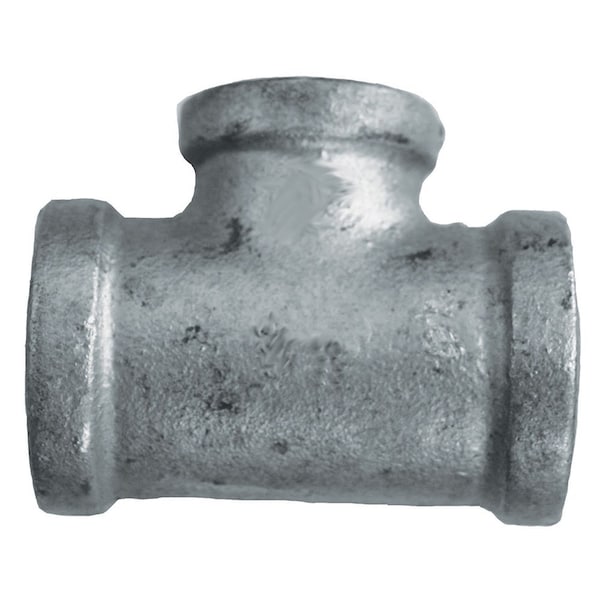 3in. x 1-1/4in. Galvanized Iron Reducing Tee, Banded